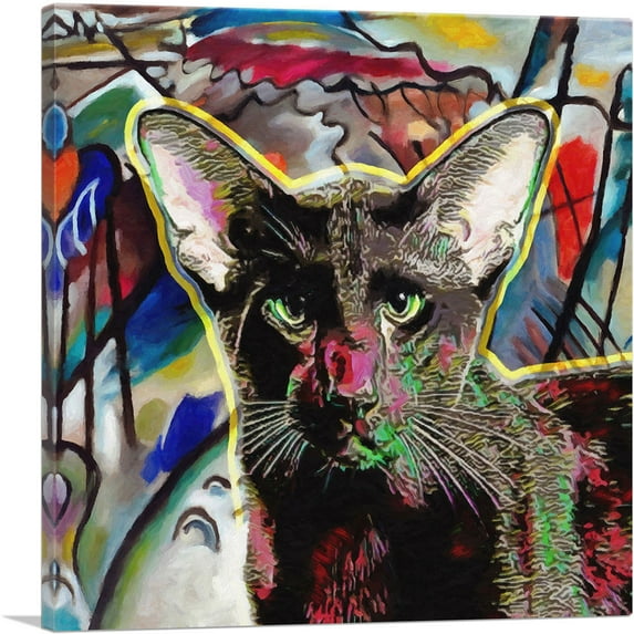 ARTCANVAS Havana Brown Cat Breed Multicolor Canvas Art Print - Size: 26" x 26" (0.75" Deep)