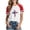 02Red, variant on Usa Patriotic Tops Womens Summer Tops Red White Blue Shirts Women's Independence Day Printed Shoulder To Short Sleeved Round Neck Pullover Fashionable Top Red M