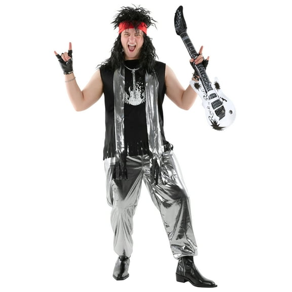 Morph Glam Rocker Costume Men Halloween Costume For Men Silver XX-Large