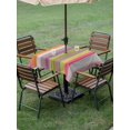 thumbnail image 5 of Square Outdoor Tablecloth with Umbrella Hole Colorful Striped Outside Table Cloth Waterproof Patio Table Cover Modern Stripes Vintage Farmhouse Zipper Tablecloths for Picnic Party Camping 54x54 Inch, 5 of 8