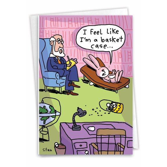 C1508EAG Funny Easter Card 'Basket Case Easter' with Envelope by NobleWorks