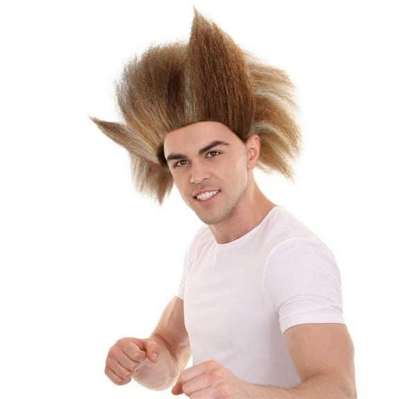 HPO Musical Cat Costume Wig – Brown & White Short Straight Wigs for Adult & Teen Cosplay, Unisex Fit