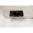 thumbnail image 3 of Kingston Brass VPB28140W87K Bristol 36" Ceramic Console Sink with Stainless Steel Legs (8-Inch, 3-Hole), Black/Brushed Brass, 3 of 8