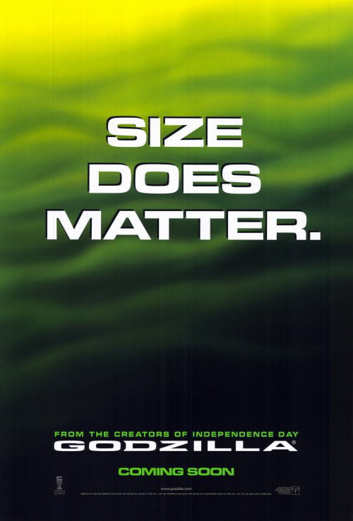 1998 Godzilla original movie poster international rolled double-sided 
