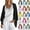 Black, variant on Fall Cardigan For Women 3/4 Sleeve Open Front Linen Tops Loose Solid Color Casual Going Out Shirt