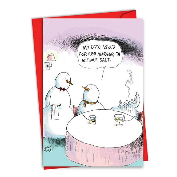 NobleWorks Funny Christmas Greeting Card with 5 x 7 Inch Envelope (1 Card) Merry Christmas Holiday No Salt C8739XSG