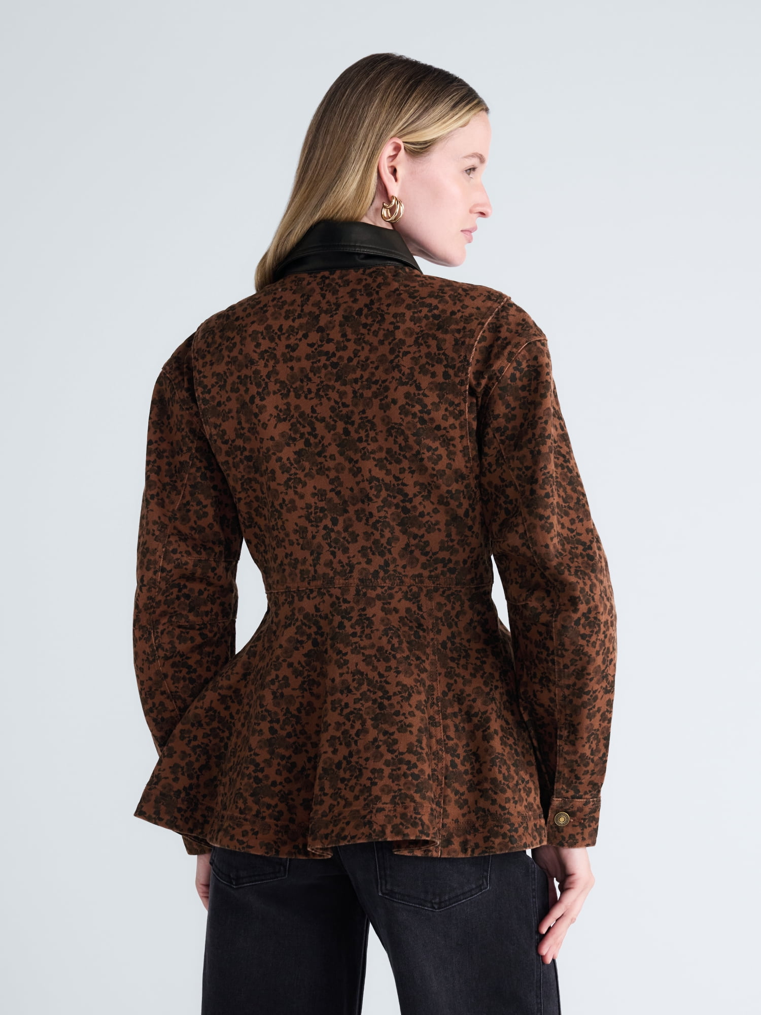 Scoop Women's and Women's Plus Peplum Denim Jacket, Sizes XS-4X