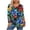 Green, variant on Qgtaibl Women Long Sleeve Pleated Tunic Tops Crew Neck Flower Print Casual Blouses Plus Size Loose Fit Boho Shirts for Vacation Outfits Light Blue L