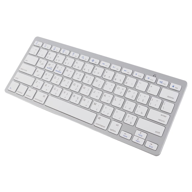 Keyboard, Ultra Slim Keyboard with BT Connection, Scissor Switch Keys, Shock Absorbing Back Pads & QWERTY Layout for Computer, Desktop, PC, Laptop, SmartTV Silver