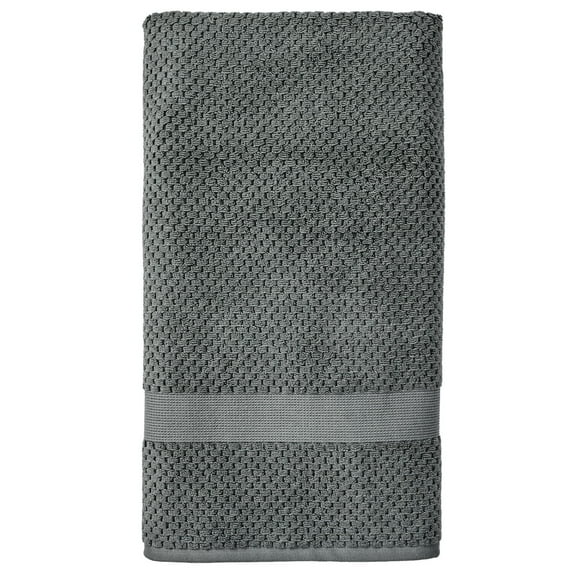 Better Homes & Gardens Signature Soft Cotton Popcorn Textured Bath Sheet, Grey Flannel