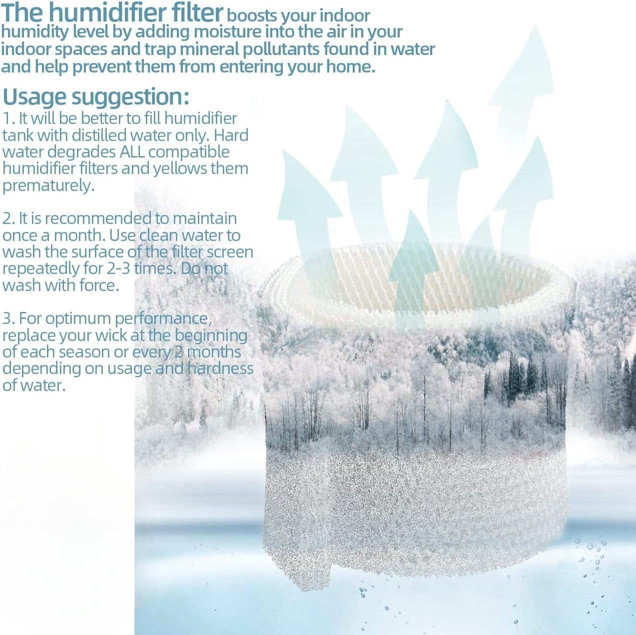 MAF1 Humidifier Filter for Air-Care - Essick Air Emerson Moistair MA1200 MA1201 MA0950, Kenmore14906 32-14906 42-14906 EF1 Humidifiers (2 Pack)