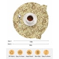 thumbnail image 6 of 13 Inch Round Placemats Set of 4, Beige Brown Green Non Slip Heat Insulation PP Table Mats, Retro Botanical Abstract Art Washable Place Mats for Kitchen Dining Party Table Decor, 6 of 7