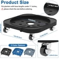 thumbnail image 4 of 2 Pack Plant Stand with Rolling Tray, 5 Gallon Water Bottle Jug Holder with 360° Rolling Swivel Casters Wheels,  11'' Heavy Duty Plant Caddy, Black, 4 of 7