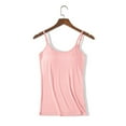 thumbnail image 6 of Tank Top for Women Elastic Inner Layer Solid Thin Chest Pad Straps Vest Pink Summer Clothes Teen Girls M, 6 of 6