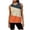 Orange-Tank Tops for Women, variant on Workout Tank Tops Woman Plus Size Color Block Sleeveless Shirts Split Open Back Athletic Tee