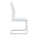 thumbnail image 5 of Llinc Store Set of 4 White PU Simple Arch Dining Chair High Resilience Chairs with Arched Metal Silver Leg, 5 of 9