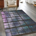 thumbnail image 3 of Misty Forest Washable Area Rugs 3'x5', Wooden Window Purple Forest Mountain Retro Tree Low Pile Throw Living Room Rug Non-Slip Sturdy Edge Binding Carpet for Indoor Entryway Bedside Kitchen, 3 of 9