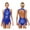 Royal Blue, variant on iiniim Women's Ice Dance Dress Tassel Sequins Leotard Sleeveless Front Cutout Performance A White XL