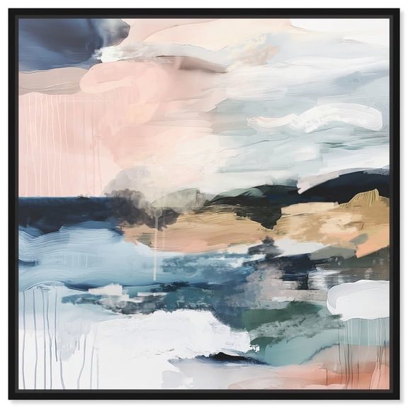 Alila Canvas Fall Abstract Art by Art Remedy, Black Frame, 12" x 12"