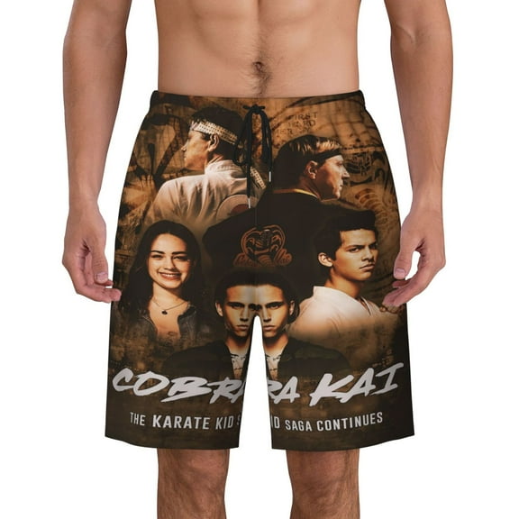 Cobra Kai Men's Swim Trunks Quick Dry Board Shorts Bathing Suit Swimsuits Beach Shorts