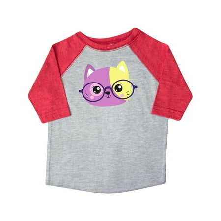 

Inktastic Hipster Cat Cat With Glasses Purple Cat Gift Toddler Boy or Toddler Girl T-Shirt