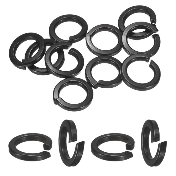 Uxcell 20-Pack Spring Lock Washer, M12 Stainless Steel Electroplating Black Coating Elastic Gasket Screw Fasteners