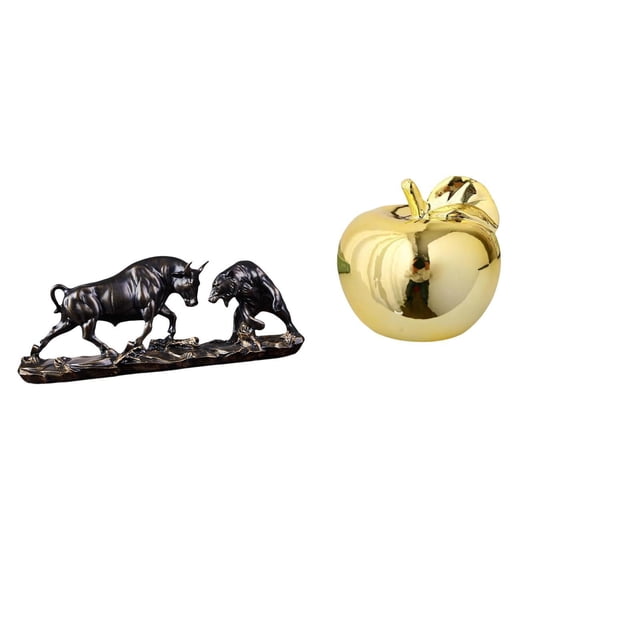 Estatua de escritorio,Figura decorativa de pelea de toros y osos,Colecciones de esculturas de toros,artesanía de resina,decoración,Estatua decorativa,Escultura de frutas para decoración del