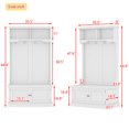 thumbnail image 3 of Zateety Hall Tree with Storage Shoe Bench for Entryway and Hallway, 4-in-1 Design Coat Racks with 4 Hooks for Living Room, White(Old SKU: W1307113678), 3 of 10