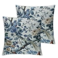 thumbnail image 2 of Nawypu Chinoiserie Pillow Covers  Set of 2, Vintage Bule Birds Flowers Farmhouse Decorations Throw Pillow Covers Blue and White Outdoor Decorative Cushion Case for Couch Sofa Home White, 2 of 6
