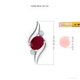 thumbnail image 3 of ANGARA Natural Shell Style Oval 2 ct Ruby and Diamond Pendant in 14K White Gold for Women (Size-9x7mm) | July Birthstone, Birthday, Anniversary, Jewelry Gift for Women | Natural Ruby Necklace, 3 of 9