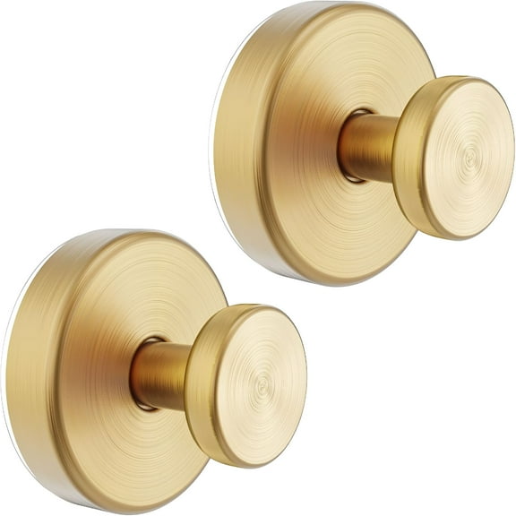 ACDANC Suction Cup Hooks (2 Packs),Stainless Steel Waterproof Suction Cup Hooks For Shower,Bathroom,Hanging Towels,Mounting On Glass Shower Doors (Brushed Gold)