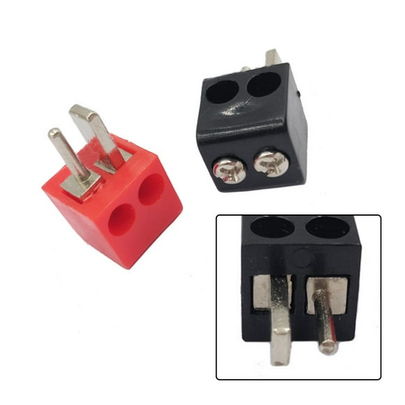 2 Pin DIN Hi-Fi Speaker Plug Set PACK of 2 - Screw Connections - Red & Black