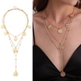 thumbnail image 2 of Visland Layered Choker Necklaces Chic Circle Coin Beads Pendant Necklaces Multilayer Adjustable Stackable Choker Necklaces for Women Girls, 2 of 8