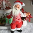 thumbnail image 2 of Annalee Poinsettia Santa Mouse, 6 inch Collectible Figurine, 2 of 6