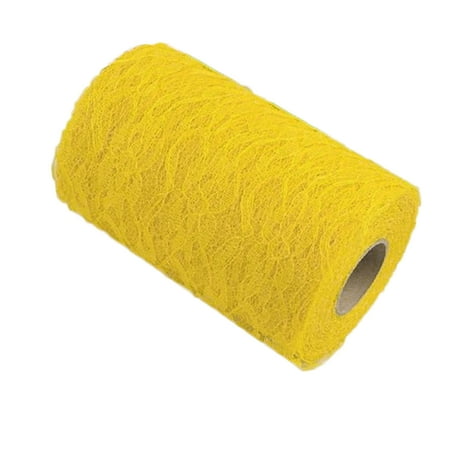 

Jygee Vintage Lace Roll Lace Ribbon for Table Runner Chair Sash DIY Decoration Lace Trimming Packaging Ribbon Wedding Decorations Accessories yellow