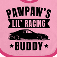 thumbnail image 4 of Inktastic Pawpaw's Lil' Racing Buddy with Car Silhouette Boys or Girls Baby Bib, 4 of 4