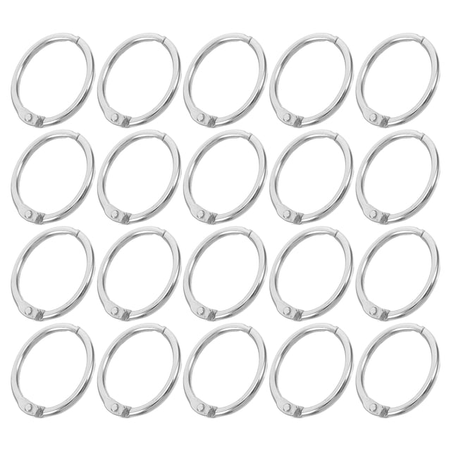 CRAFTHROU 100Ud Anillas Metálicas Para Álbum De Fotos 20Mm Círculo Libro Plata Fácil Uso