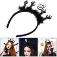 thumbnail image 3 of Diadema de Halloween con calavera y esqueleto, accesorio esponjoso para disfraz de Halloween, 3 of 5