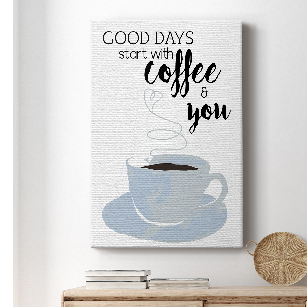 Start With Coffee & You Premium Gallery Wrapped Canvas - Ready to Hang