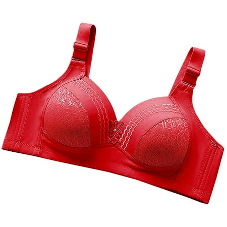 

DECILRO Lingerie for Women Woman Sexy Sports Bra Without Steel Rings Sexy Yoga Vest Lingerie Underwear Red XXL