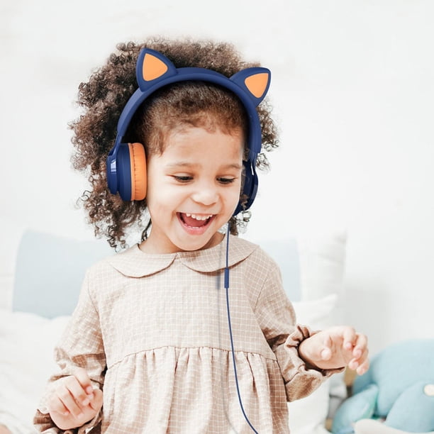 Oreja de gato Auriculares con cable Auriculares Orejeras Máx. 85dB Estéreo de música con micrófono Auriculares con cable para para juegos CUTICAT Auriculares para niños