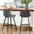 thumbnail image 5 of Dycanpo 24” Counter Height Bar Stools Set of 2, Modern Faux Leather, for Home Kitchen, Gray, 5 of 9