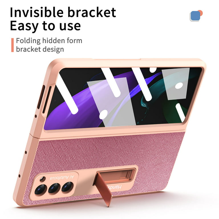 Dteck for Samsung Galaxy Z Fold 5 Metal Case with Hinge Protection