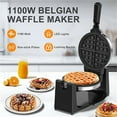 thumbnail image 5 of Waffle Maker, Rotating Belgian Waffle Maker, 180° Flip Waffle Iron, Non-Stick Plate, Adjustable Browning Control, Foldable Cool Touch Handle, Removable Drip Tray, 5 of 6