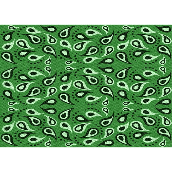 Ahgly Company Indoor Rectangle Patterned Deep Emerald Green Area Rugs, 3' x 5'