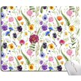 thumbnail image 1 of Watercolor Floral Mouse Pad, White Background Mouse Mat, Square Waterproof, 1 of 5