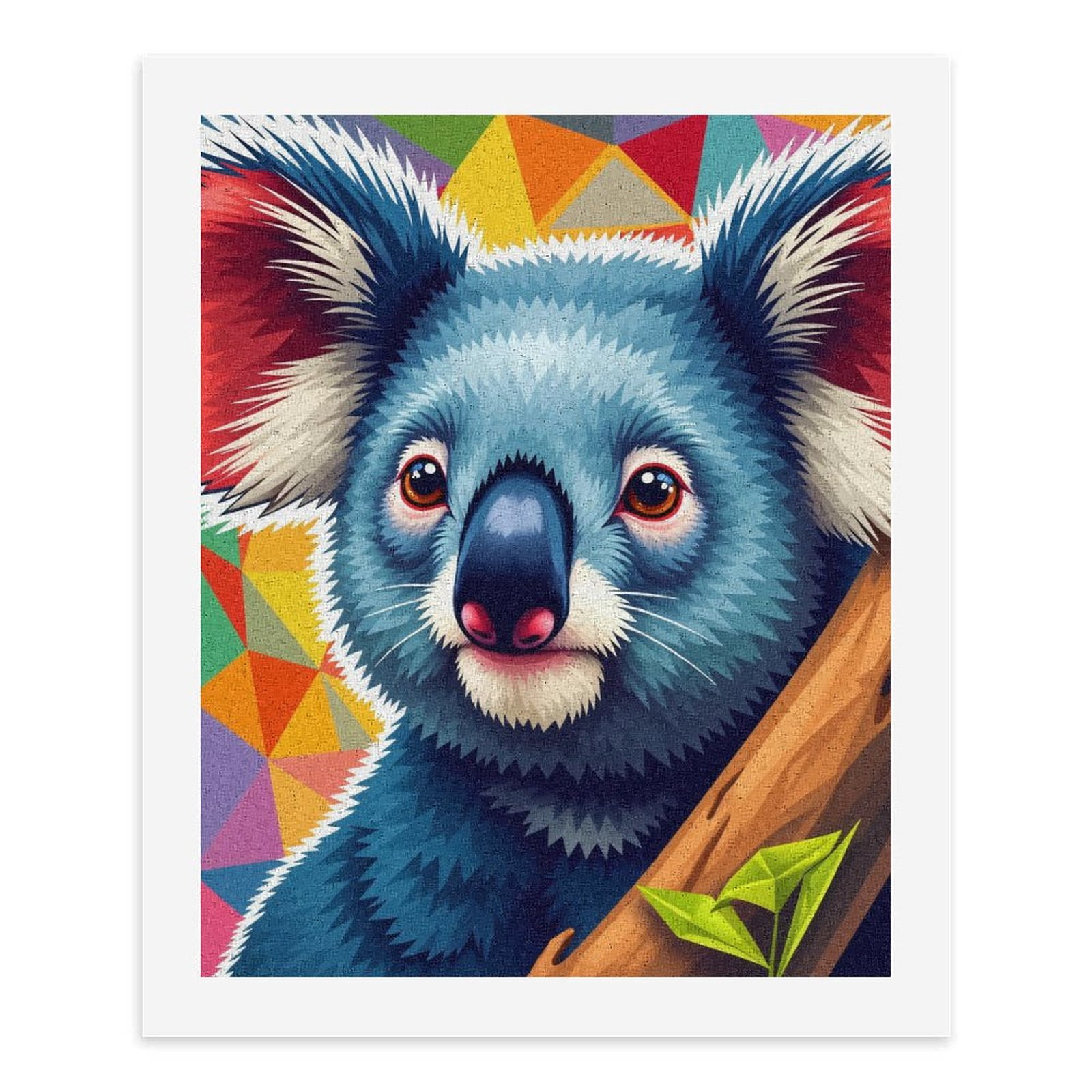 Paint By Numbers Kit for Adults Beginner - DIY Blue Koala Colorful Geometric Art Canvas Painting Kits for Adults, Frameless Paint By Number for Adults for Home Wall Decor 16x20 Inch