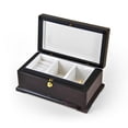 thumbnail image 2 of Contemporary 18 Note Dark Rosewood Musical Jewelry Box With Subtle Floral Motifs - Fascination, 2 of 2