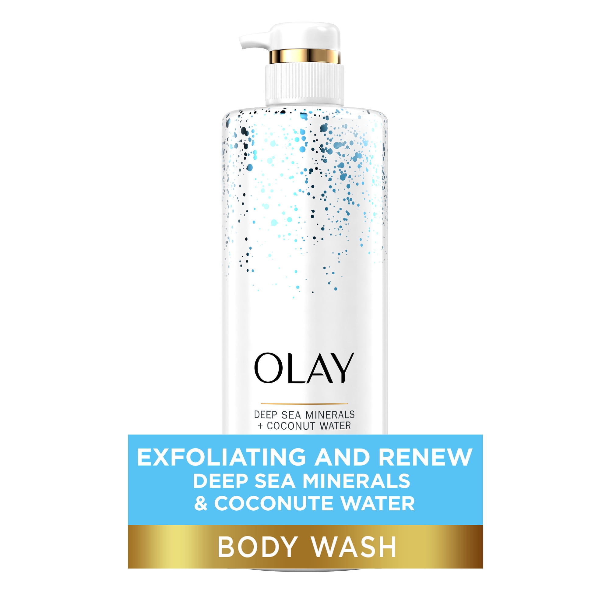 Olay Exfoliating & Hydrating Body Wash, Deep Sea Minerals, Coconut Water, All Skin Types, 20 fl oz
