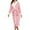 Pink, variant on Women's Fall/winter V Neck Solid Color Flannel Long Nightgown